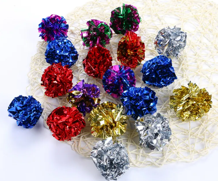 Sparkly Crinkle Ball Cat Toys