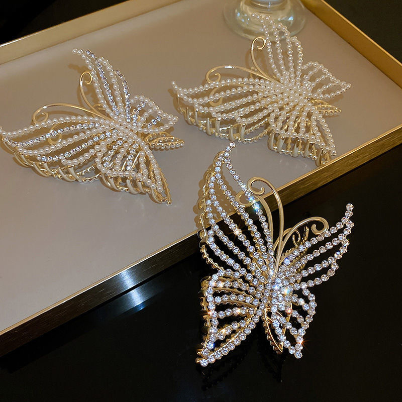 Pearl Butterfly Hair Claw Clip