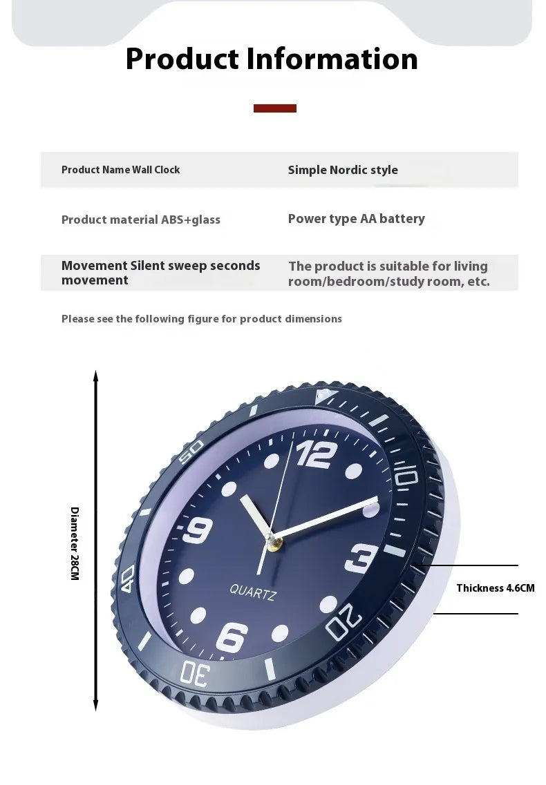 Noiseless Quartz Wall Clock