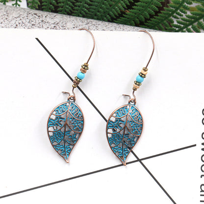 Hollow Leaf Drop Earrings