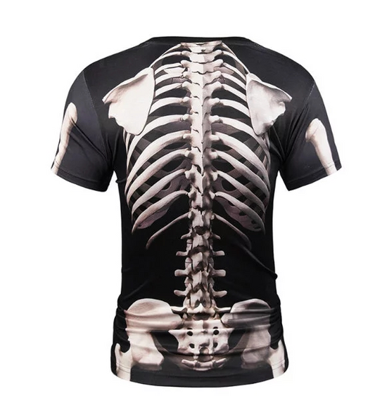 Skeleton T-Shirt with 3D Graphic for Men