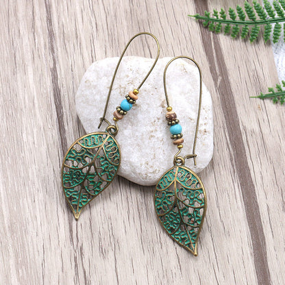 Hollow Leaf Drop Earrings