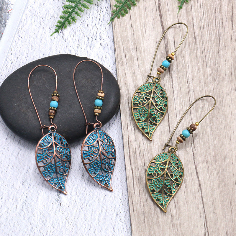 Hollow Leaf Drop Earrings
