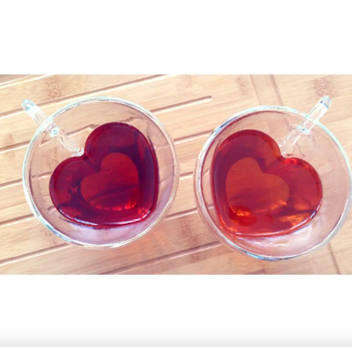 Heart-Shaped Glass Coffee Cup