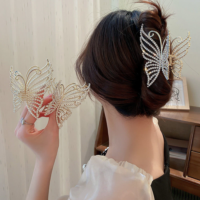 Pearl Butterfly Hair Claw Clip