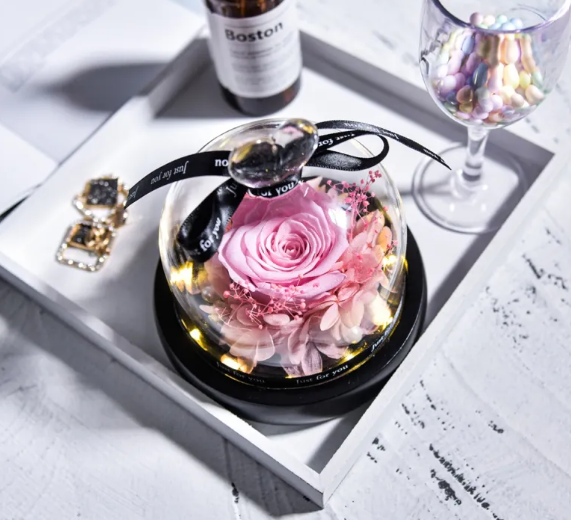 Preserved Rose in Glass Dome