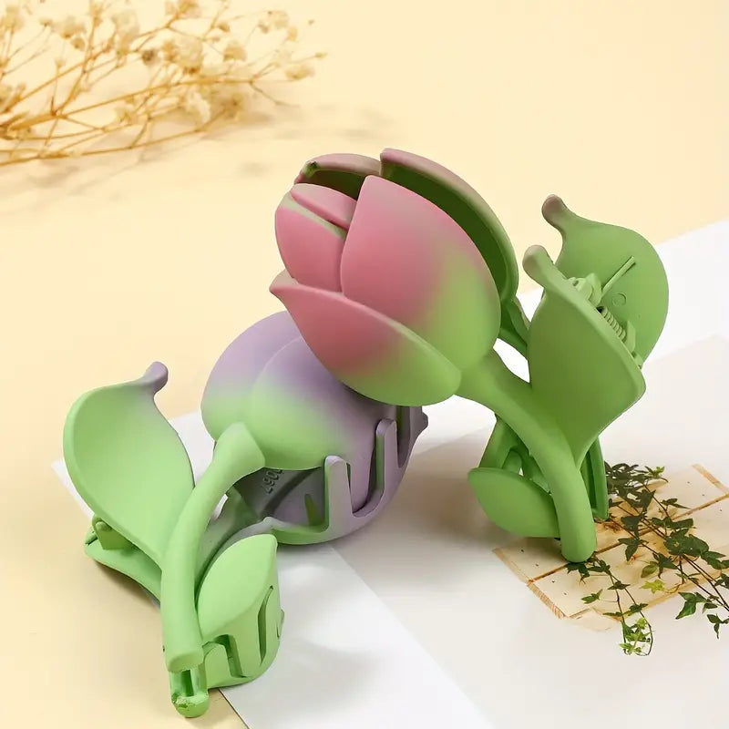 Frosted Flower Claw Clip