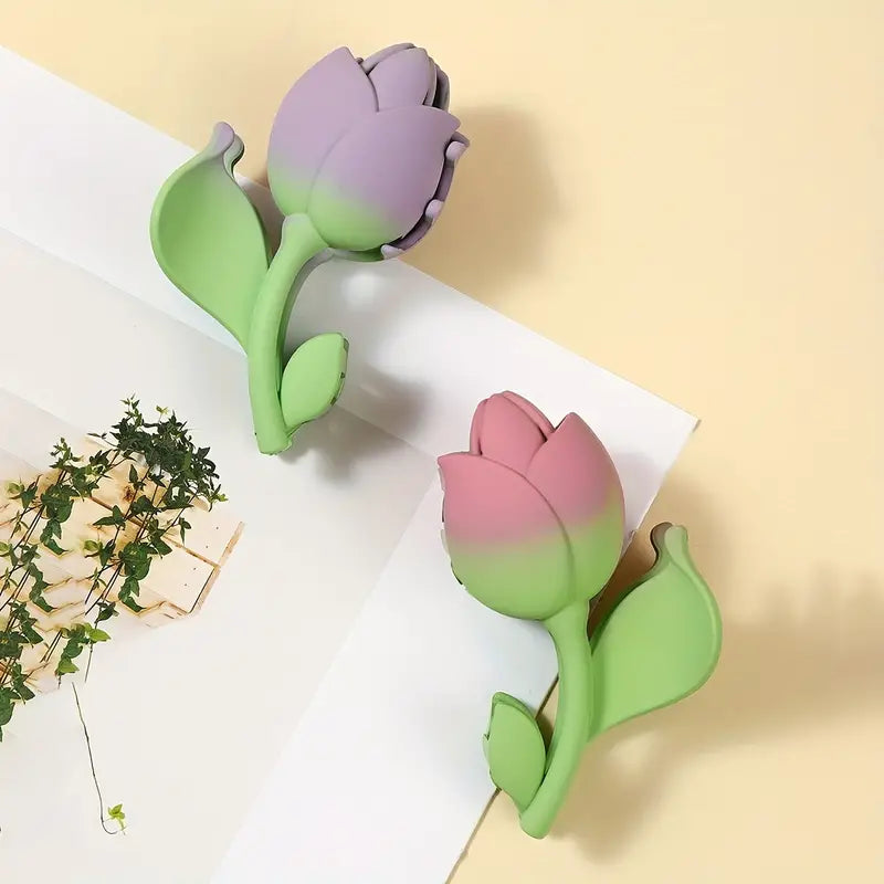 Frosted Flower Claw Clip
