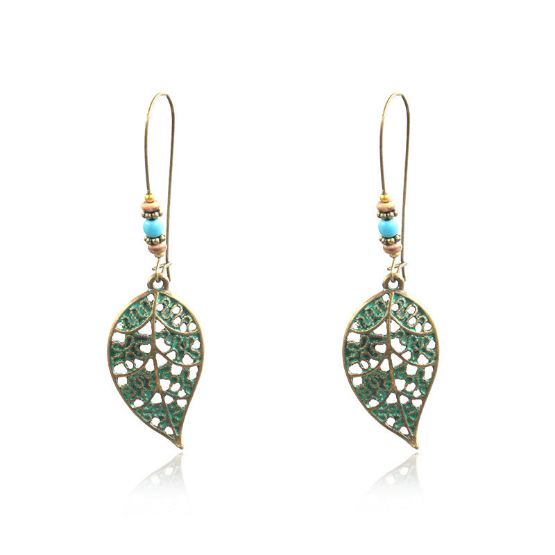 Hollow Leaf Drop Earrings