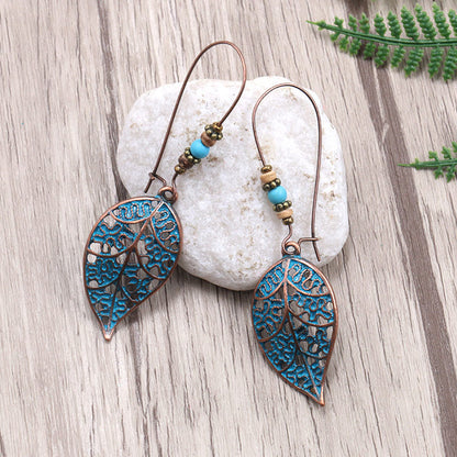 Hollow Leaf Drop Earrings
