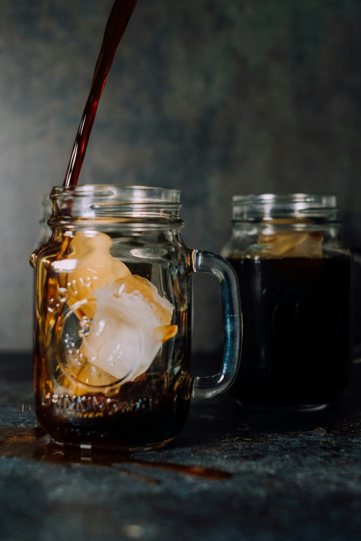 Cold brew coffee in glass jars